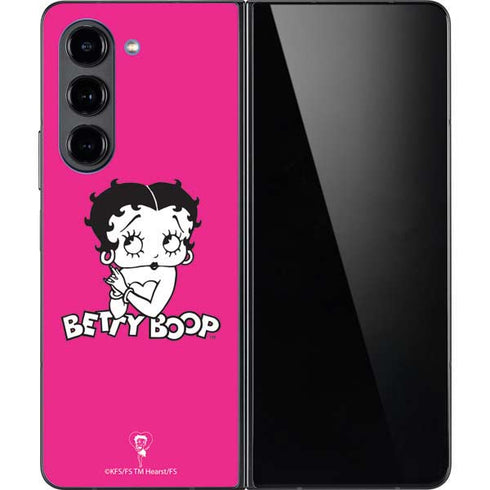 Betty Boop Pink Background Galaxy Z Fold5 5G Skin