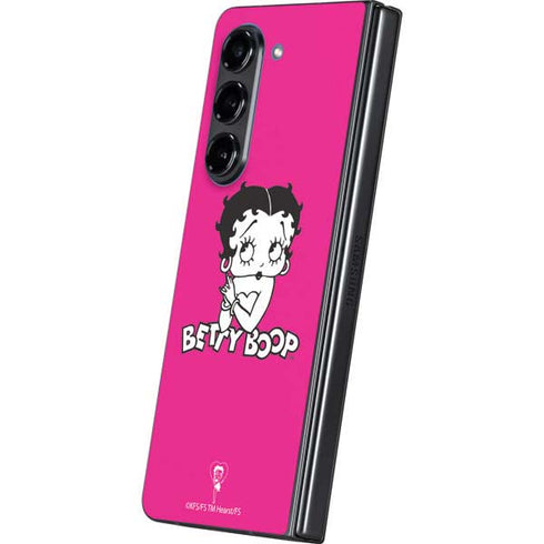 Betty Boop Pink Background Galaxy Z Fold5 5G Skin