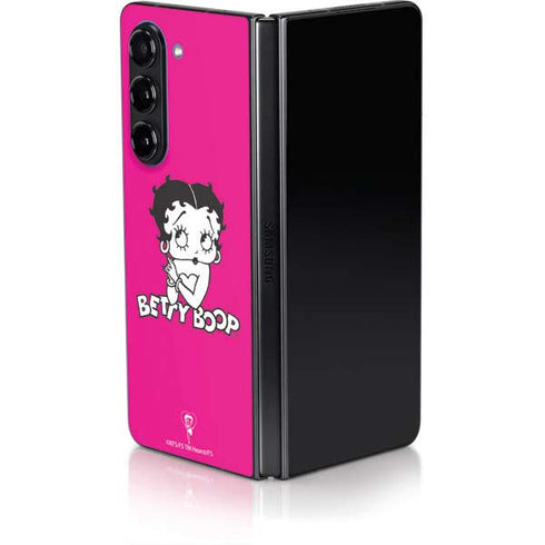 Betty Boop Pink Background Galaxy Z Fold5 5G Skin