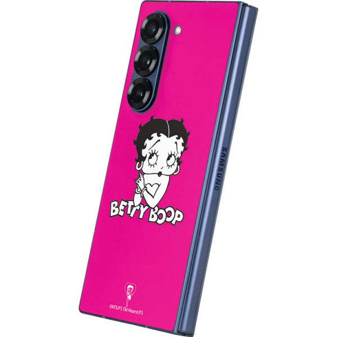 Betty Boop Pink Background Galaxy Z Fold6 Skin