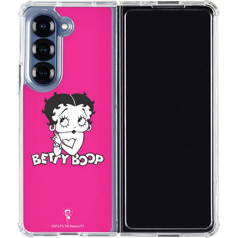 Betty Boop Pink Background Galaxy Z Fold7 Clear Case