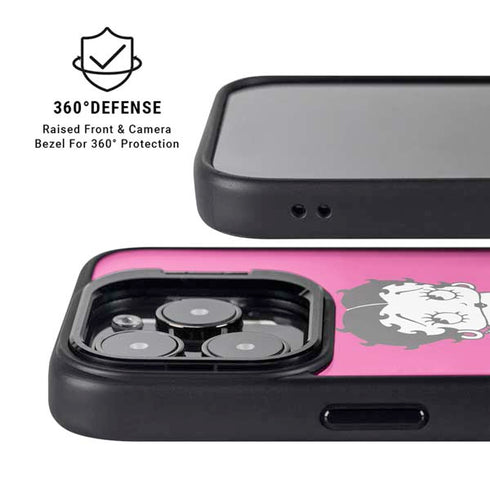 Betty Boop Pink Background iPhone 14 Pro Max Kickstand Case