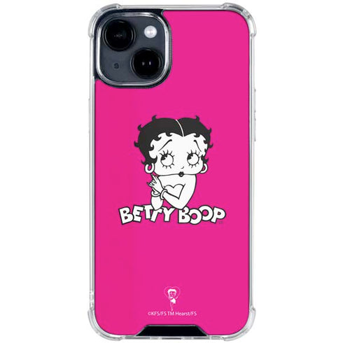Betty Boop Pink Background iPhone 15 Clear Case