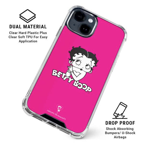 Betty Boop Pink Background iPhone 15 Clear Case