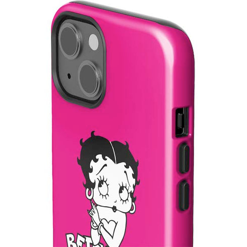 Betty Boop Pink Background iPhone 15 Impact Case