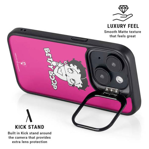 Betty Boop Pink Background iPhone 15 Kickstand Case