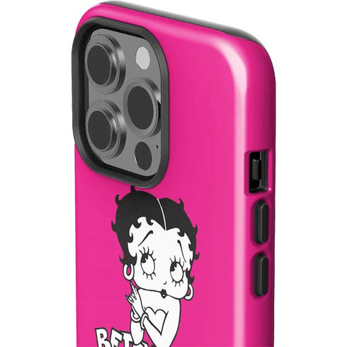 Betty Boop Pink Background iPhone 15 Pro Impact Case