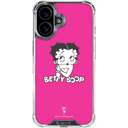 Betty Boop Pink Background iPhone 16 Clear Case