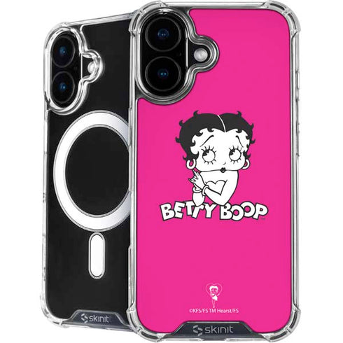 Betty Boop Pink Background iPhone 16 Plus MagSafe Case