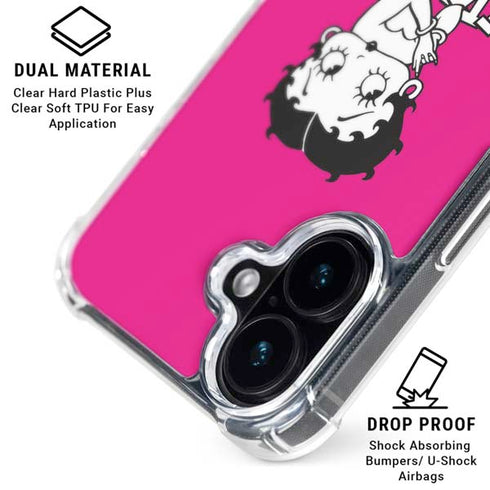 Betty Boop Pink Background iPhone 16 Plus MagSafe Case