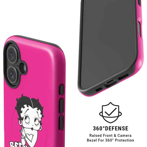 Betty Boop Pink Background iPhone 16 Plus Magsafe Impact Case