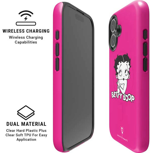 Betty Boop Pink Background iPhone 16 Plus Magsafe Impact Case