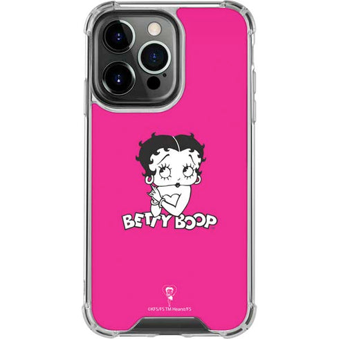 Betty Boop Pink Background iPhone 16 Pro Clear Case