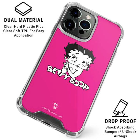 Betty Boop Pink Background iPhone 16 Pro Clear Case