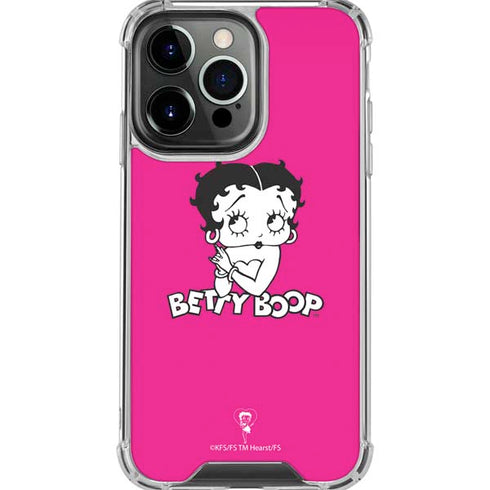 Betty Boop Pink Background iPhone 16 Pro Max Clear Case