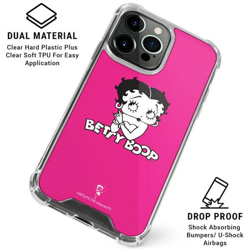 Betty Boop Pink Background iPhone 16 Pro Max Clear Case