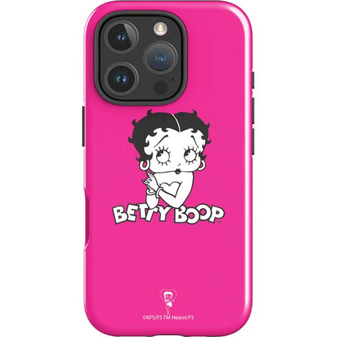 Betty Boop Pink Background iPhone 16 Pro Max Impact Case