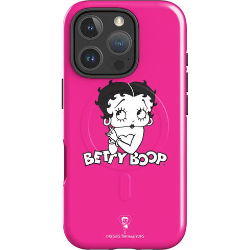 Betty Boop Pink Background iPhone 16 Pro Max Magsafe Impact Case