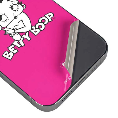 Betty Boop Pink Background iPhone 16 Pro Max Skin