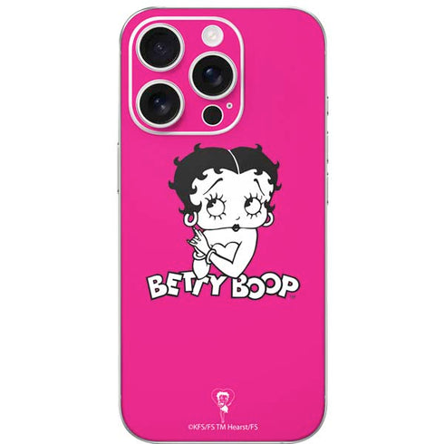 Betty Boop Pink Background iPhone 16 Pro Skin