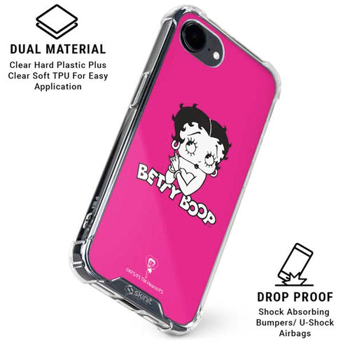 Betty Boop Pink Background iPhone 16e Clear Case