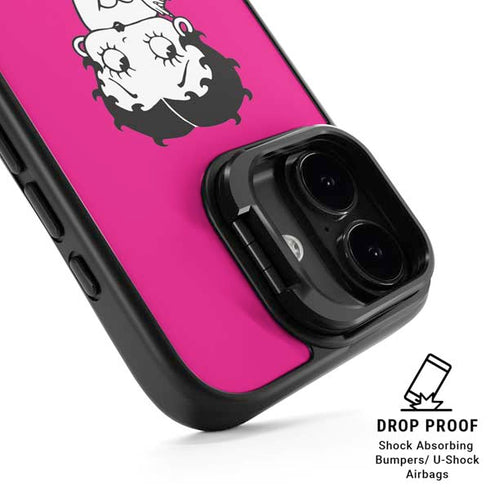 Betty Boop Pink Background iPhone 17 Kickstand Case