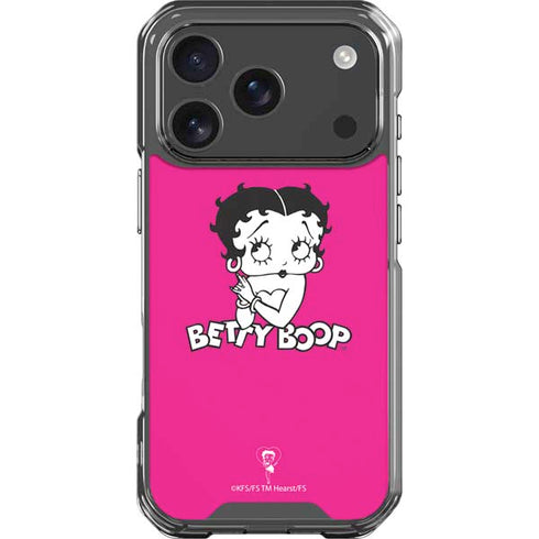 Betty Boop Pink Background iPhone 18 Pro Clear Case
