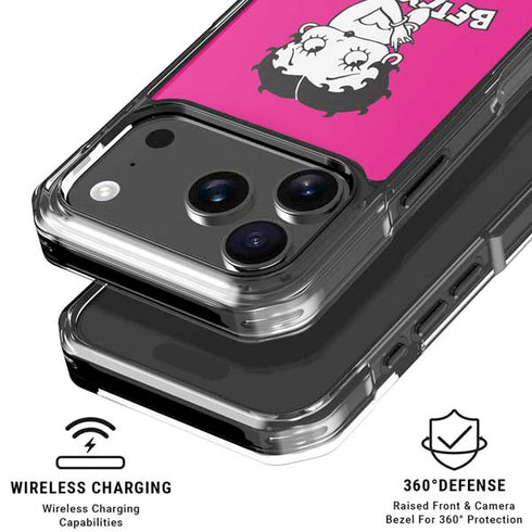 Betty Boop Pink Background iPhone 18 Pro Clear Case