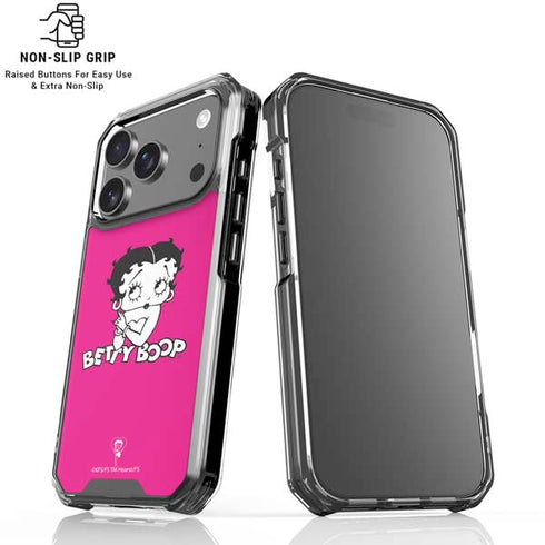 Betty Boop Pink Background iPhone 18 Pro Clear Case