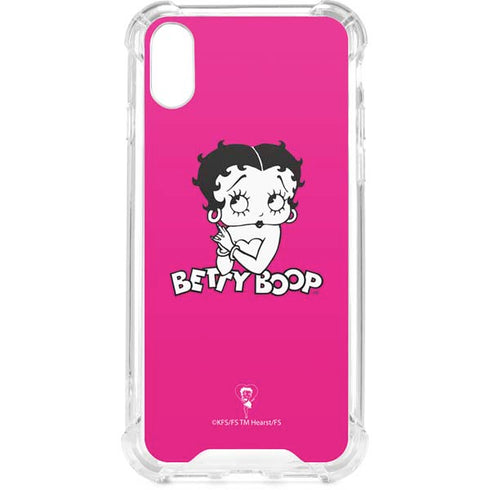 Betty Boop Pink Background iPhone XS Clear Case