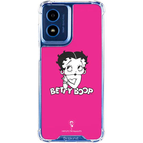 Betty Boop Pink Background Moto G 5G (2024) Clear Case