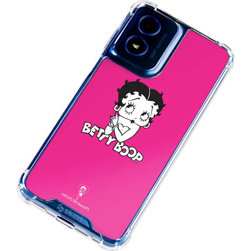 Betty Boop Pink Background Moto G Play 4G (2024) Clear Case