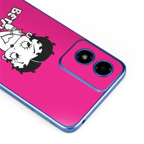 Betty Boop Pink Background Moto G Play 4G (2024) Skin