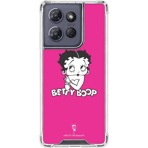 Betty Boop Pink Background Moto G Play 5G (2025) Clear Case