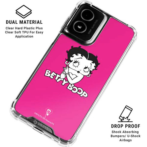Betty Boop Pink Background Moto G Power 5G (2024) Clear Case