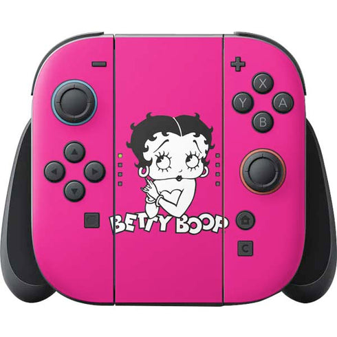 Betty Boop Pink Background Nintendo Switch 2 (2025) Joy-Con Controller Skin