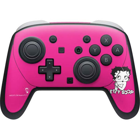 Betty Boop Pink Background Nintendo Switch 2 (2025) Pro Controller Skin