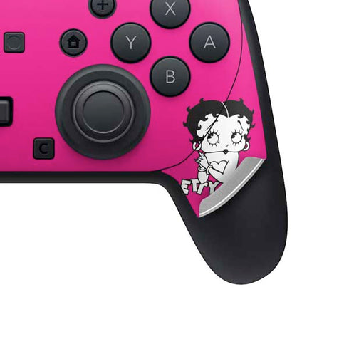 Betty Boop Pink Background Nintendo Switch 2 (2025) Pro Controller Skin