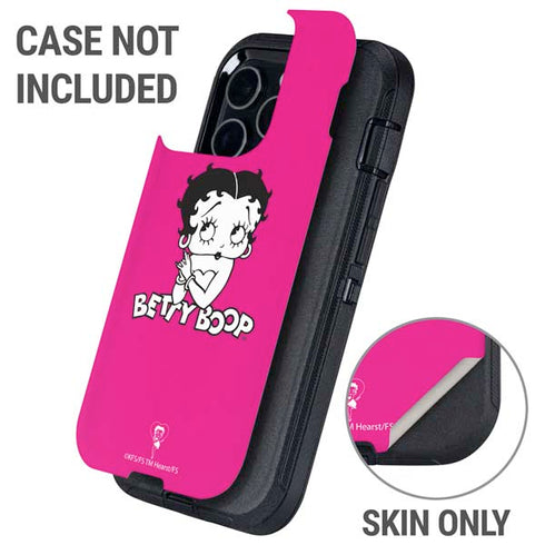 Betty Boop Pink Background Otterbox Defender iPhone Skin