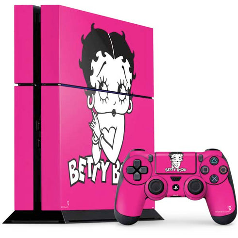 Betty Boop Pink Background PlayStation PS4 Skins
