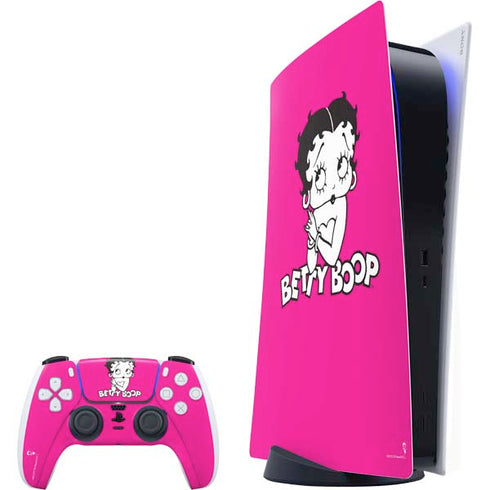 Betty Boop Pink Background PlayStation PS5 Skins