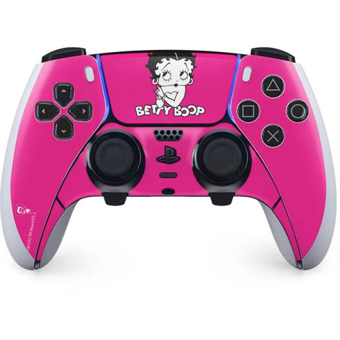 Betty Boop Pink Background PS5 DualSense Edge Pro Controller Skin