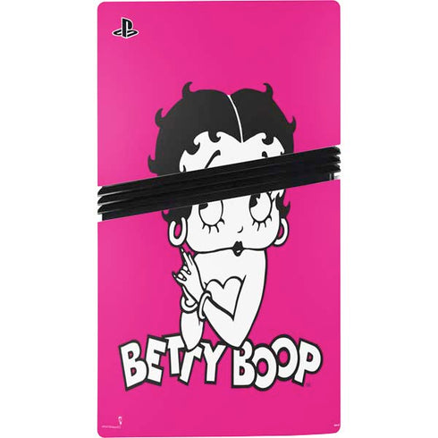 Betty Boop Pink Background PS5 Pro Disk Bundle Skin