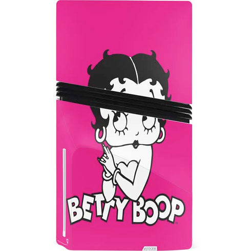 Betty Boop Pink Background PS5 Pro Disk Console Skin