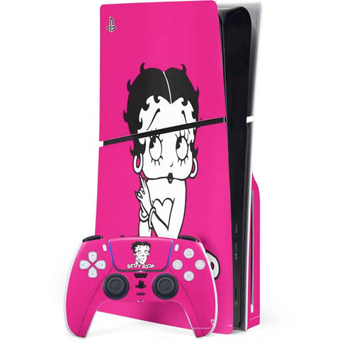 Betty Boop Pink Background PlayStation PS5 Skins