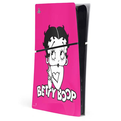 Betty Boop Pink Background PS5 Slim Digital Edition Console Skin