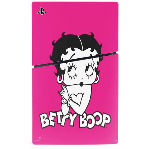 Betty Boop Pink Background PS5 Slim Digital Edition Console Skin