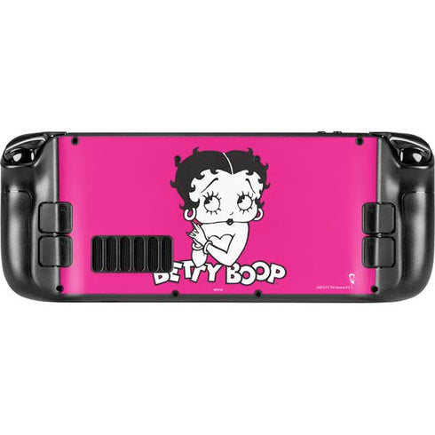 Betty Boop Pink Background Steam Deck Handheld Gaming Computer OLED Skin