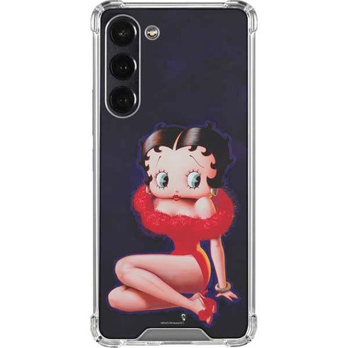 Betty Boop Red Dress Galaxy S24 FE Clear Case