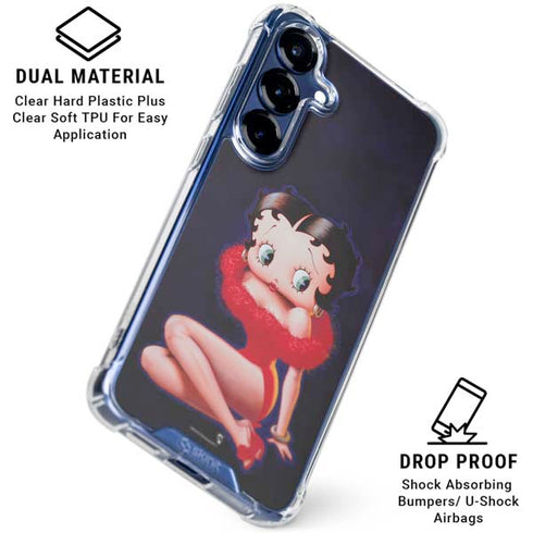 Betty Boop Red Dress Galaxy S25 Plus Clear Case